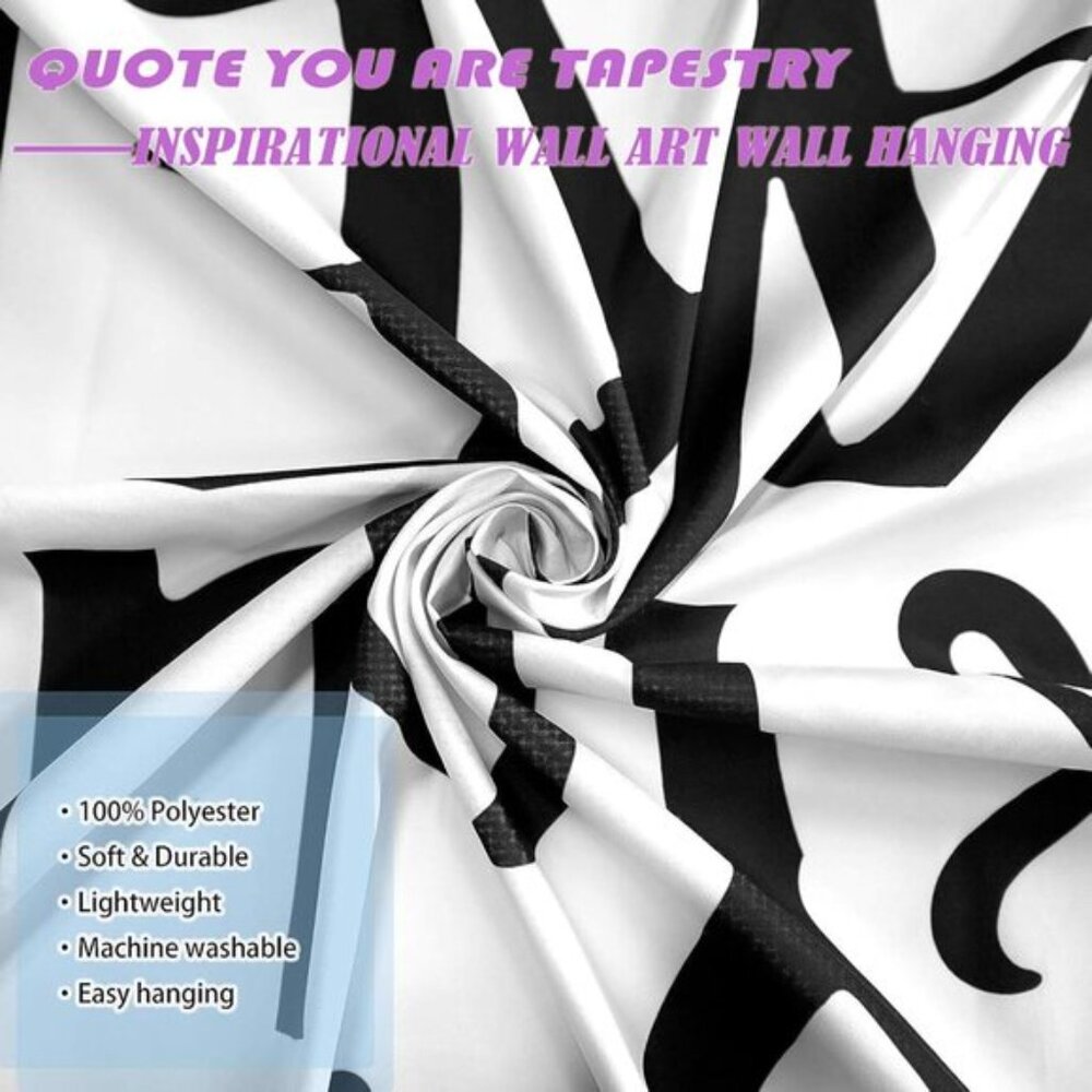 New 50x60In You Are Quote Inspirational Tapestry Wall Art for Room Decor - Picture 3 of 6
